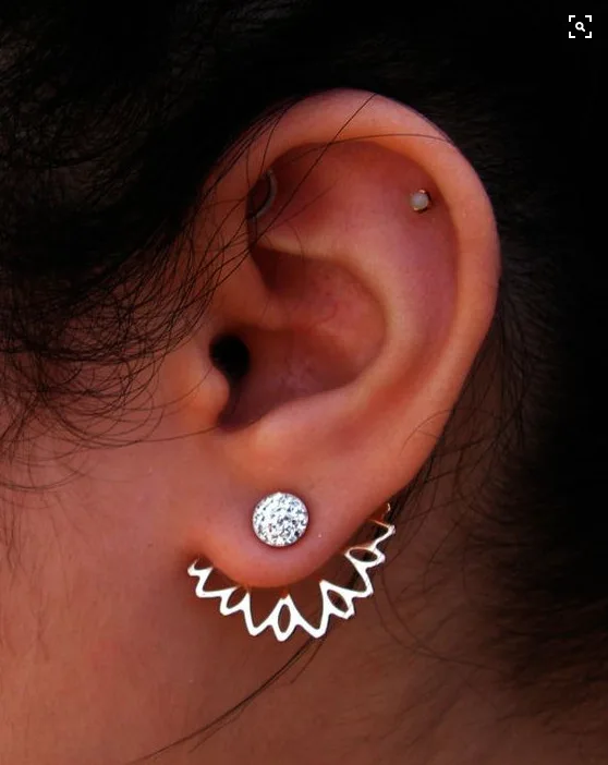 Винтажные Модные Позолоченные Серебряные серьги-гвоздики с кристаллами цветок