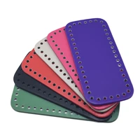 18x8cm bottom for knitting bag patent leather bag accessories rectangle bottom with holes black bag leather bottoms for handbags