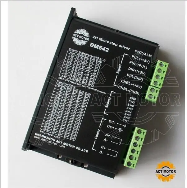 

Best Sell! ACT 1PC Stepper Motor Driver DM542 4.2A 24-50V 128micro CNC Router Kit For Nema17 23 motor Good Quality