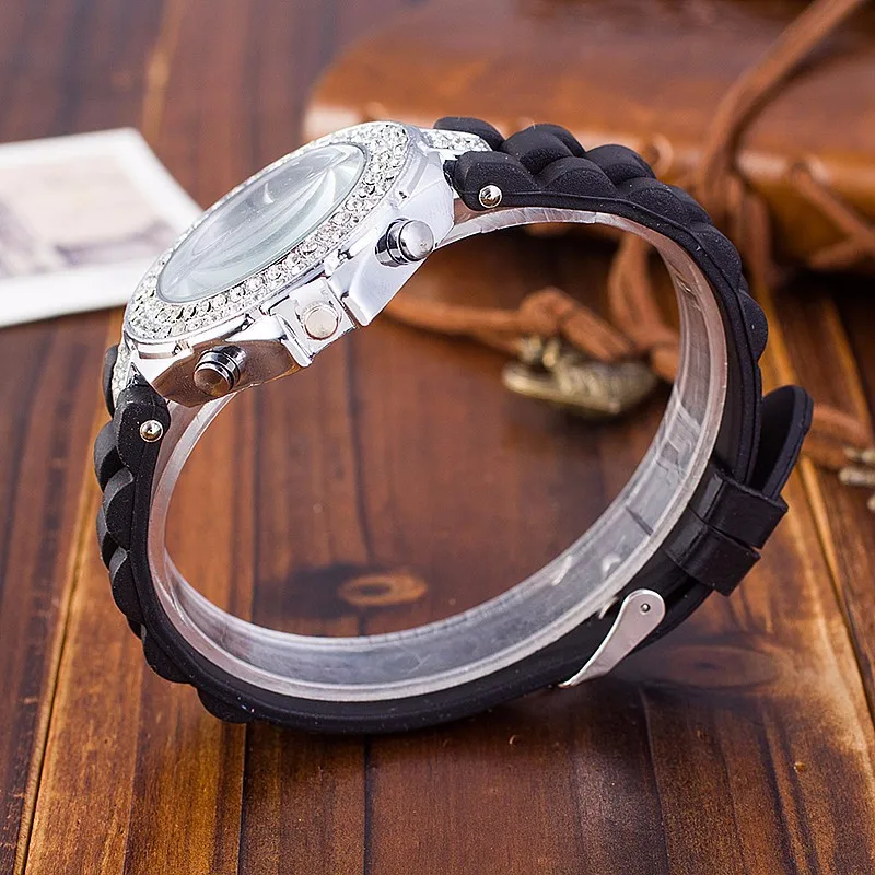 Reloj mujer, Платиновое серебро, кристалл, ЖЕНСКИЕ НАРЯДНЫЕ часы, силиконовые наручные часы, стразы, женские часы, повседневные, montre hours orologi