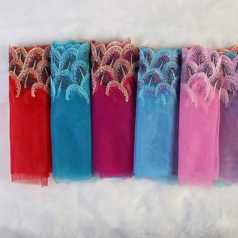 5yard /lot Tail embroidery lace feathers dress girl skirt DIY about 18-21CM | Дом и сад