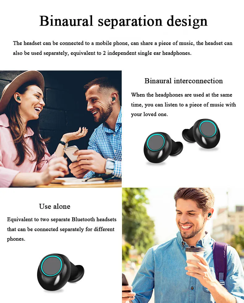 Moloke беспроводные наушники стерео Bluetooth наушники мини TWS Музыкальная гарнитура с зарядным устройством