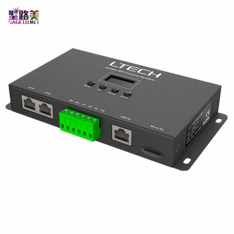 Letech Artnet SPI 8 пиксель света светодиодный контроллер для 1360 Piexls Вселенной DC5V 24V RJ45