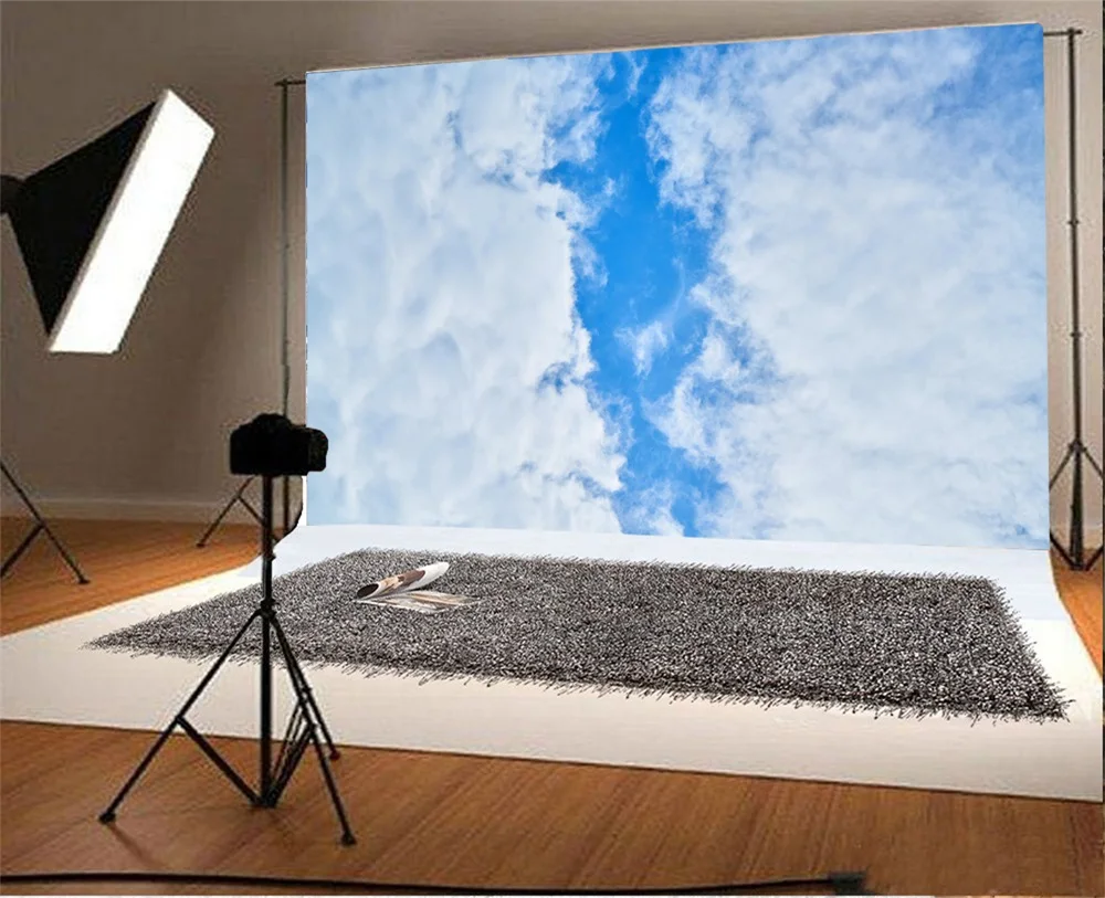 Laeacco голубое небо белые облака живописные фотографии фоны индивидуальные - Фото №1