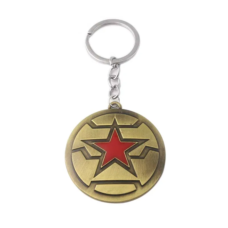 K500-1 Капитан Америка поврежденный брелок со щитом мстители супергерой Steve Rogers оружие металлический брелок для мужчин и женщин Аксессуары для машины, сумки - Цвет: K500-1
