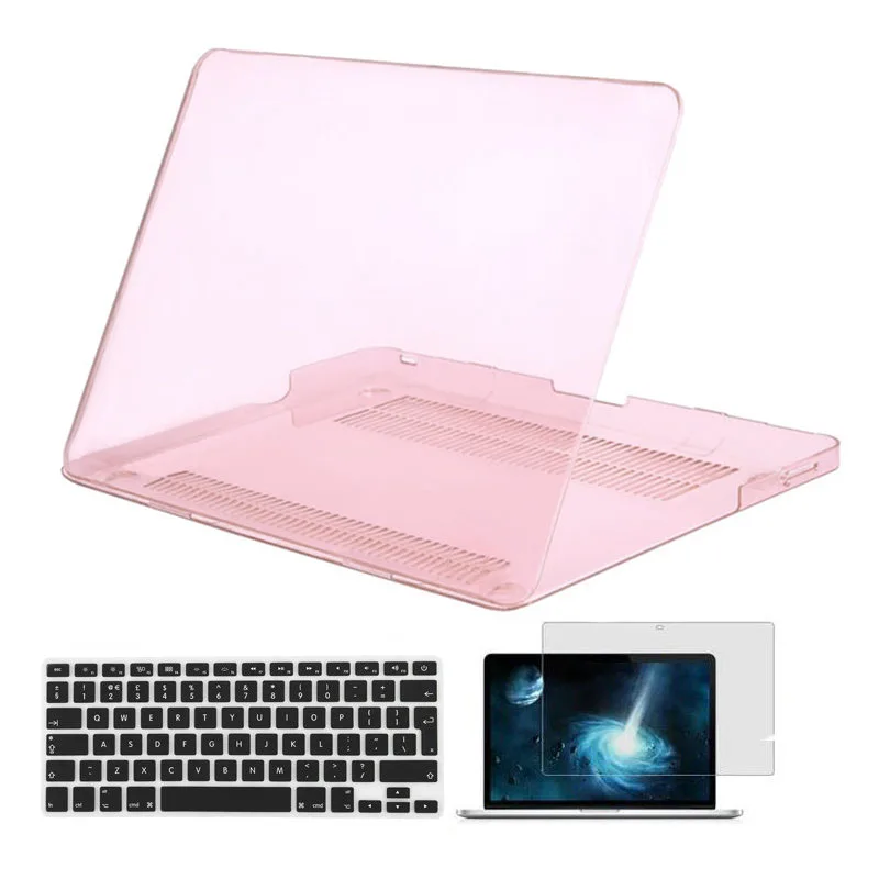 Чехол MOSISO для Macbook Pro 13 дюймов, чехол для ноутбука Macbook Pro 13 CD Drive A1278 2008-2012+ силиконовый чехол для клавиатуры - Цвет: Crystal Pink