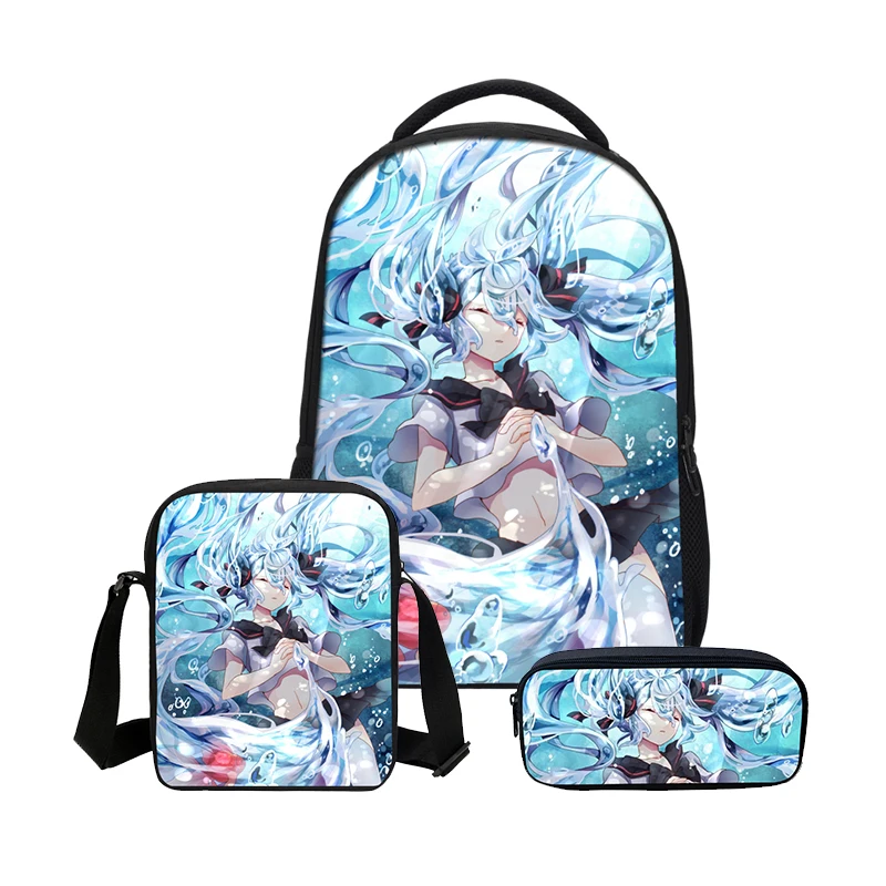 VEEVANV Горячие Hatsune Miku девушки Bookbag Мода 3 шт./компл. сумки на плечо пенал