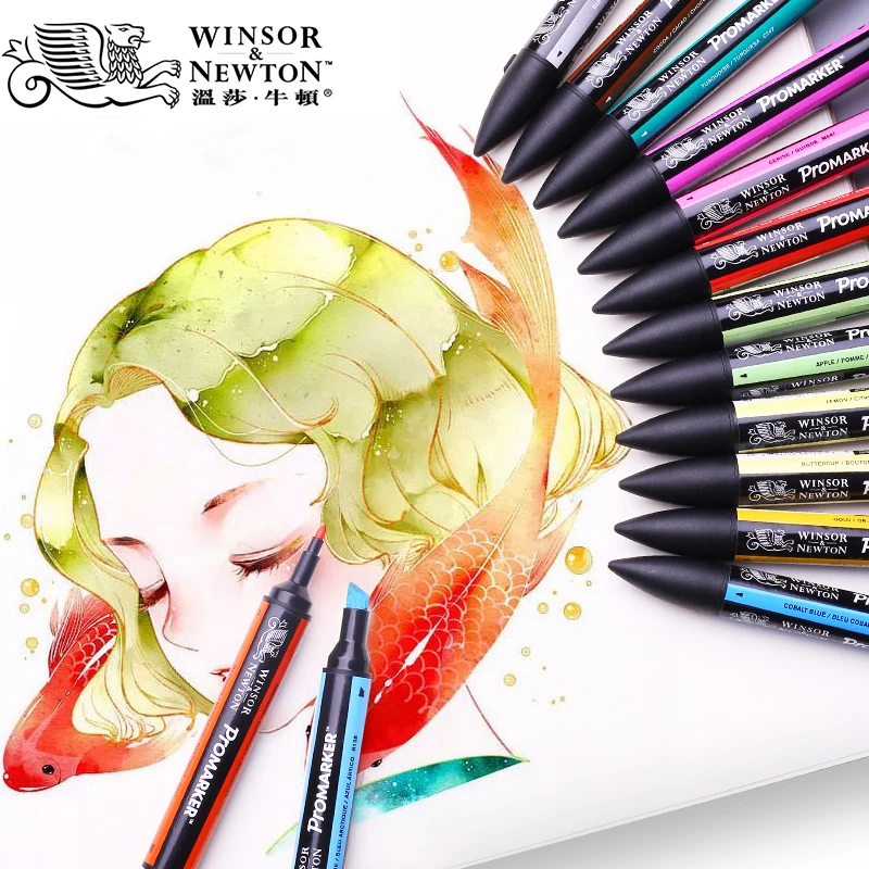 WINSOR & NEWTON двойной наконечник на спиртовой основе двухсторонний тонкий/косой