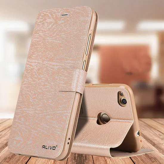 gold Huawei honor 8 lite чехол из искусственной кожи бизнес-серия флип-чехол для huawei honor 8 lite бренд alivo флип-чехол#0918 - Цвет: gold