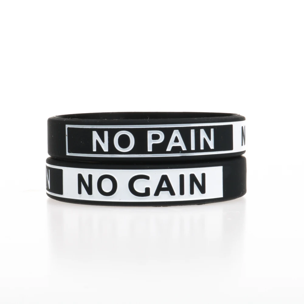 2 шт. NO PAIN GAIN силиконовый браслет Высокое качество модные силиконовые браслеты 4