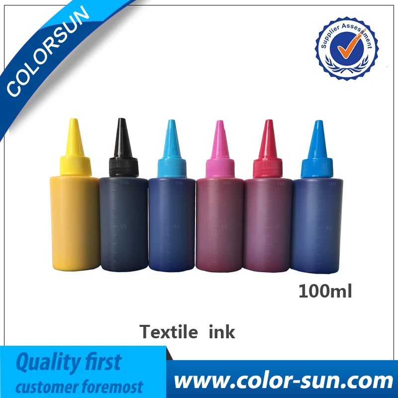 

New Textile Ink 6 colors(CMYKLCLM) for Epson Flatbed Printer use for Pure Cotton T-shirt,Clothes
