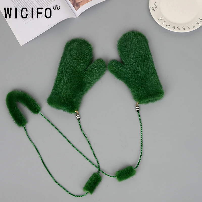 

2019 Модные женские зимние перчатки, роскошные декоративные перчатки из меха норки для девочек, высококачественные зимние уличные Женские ва...