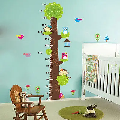 Новое поступление 2016 совы обезьяны дерево Таблица для измерения роста Дети Рост