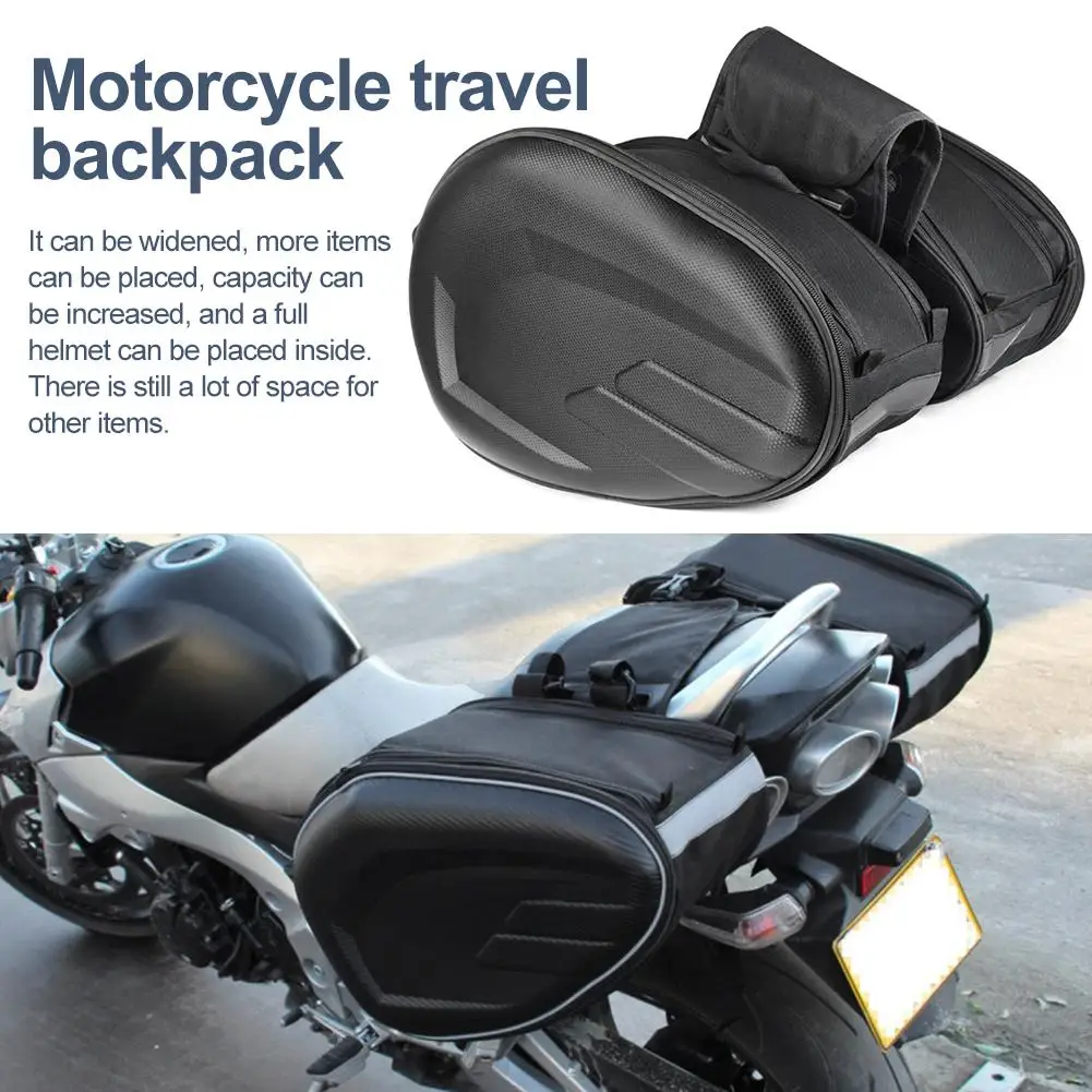 

Carbon Fiber Waterproof Motorcycle Box Saddle Bag Side Package Locomotive Bag Long-Distance Travel Large Capacity Tail Package