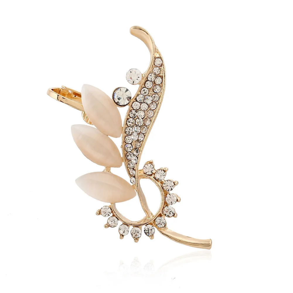 ZLDYOU очаровательные женские ювелирные изделия капельный опал лист уха манжеты