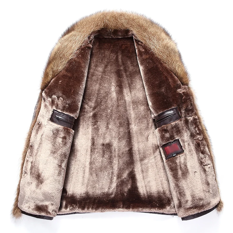 2020 Новинка мужское кожаное пальто Зимняя кожаная куртка из искусственной овчины