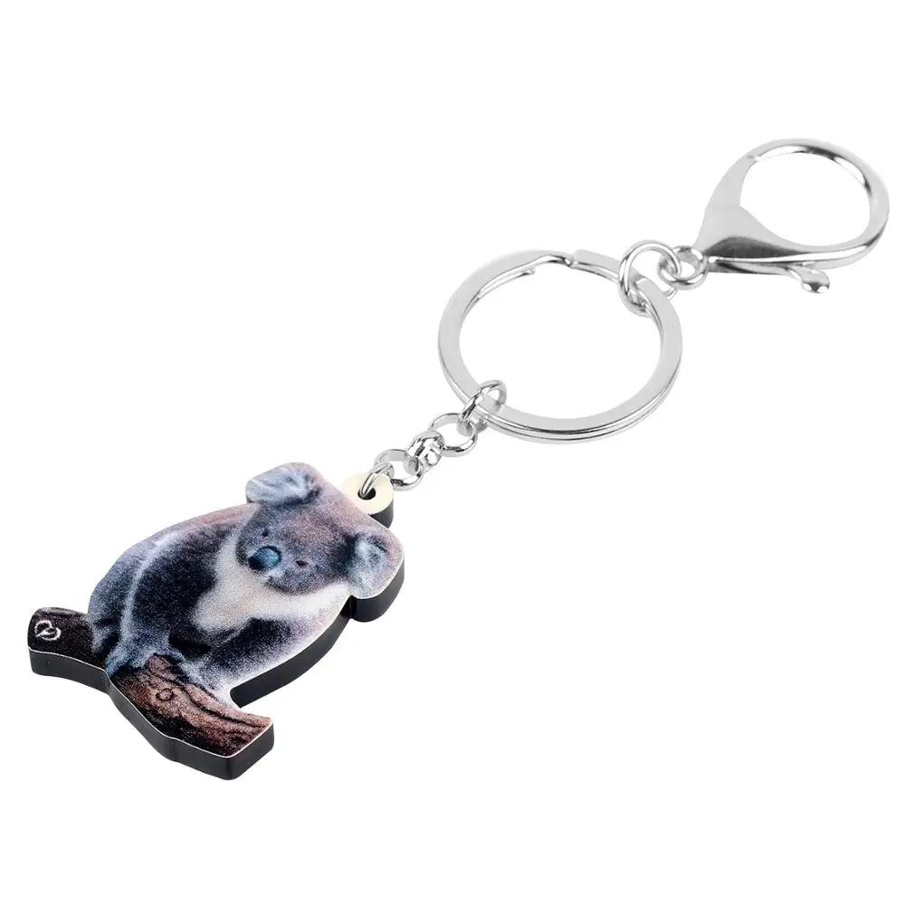 Bonsny акриловый Австралийский милый брелок для ключей Koala кольца с забавными