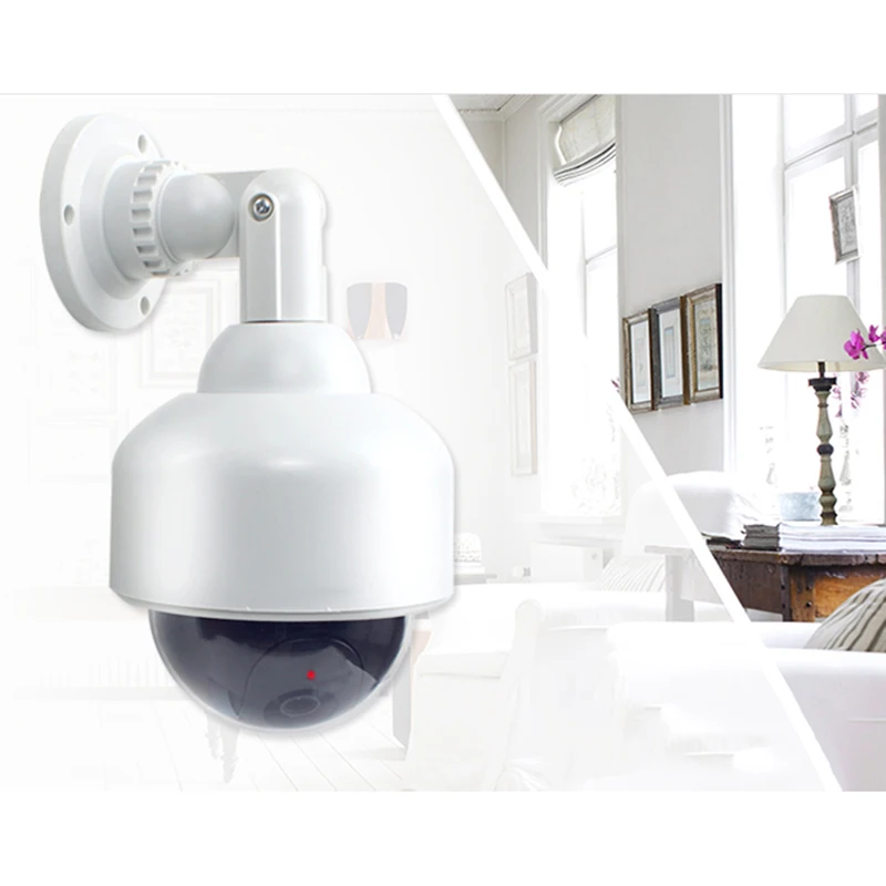 Wireless Fake Camera Waterproof Surveillance LED Light CCTV Emulate Outdoor Dummy Dome For Warning Sign By AA Batteries | Безопасность и