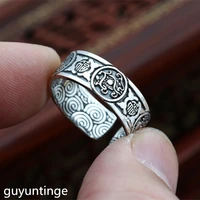 kjjeaxcmy boutique jewelry s999 silver coin ornaments retro thai silver opening chinese style four mens sterling silver ring