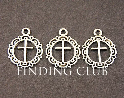 

50 pcs Zinc Alloy Silver Color Cross Charm Diy Jewelry Findings Accessories wholesale 16x20mm A815