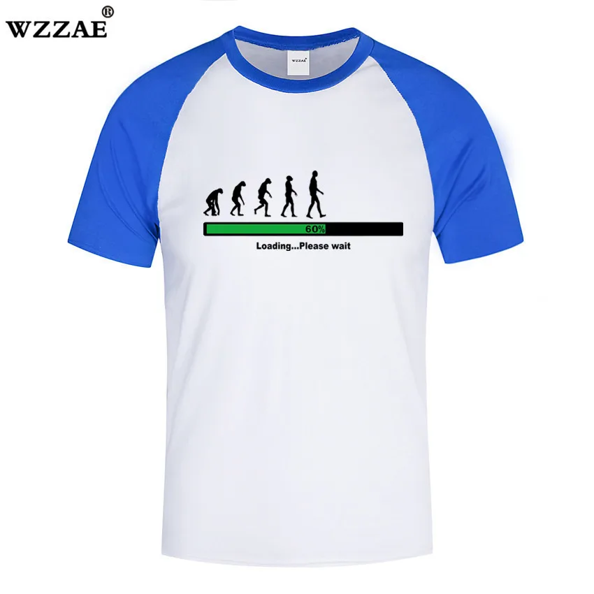 Футболка WZZAE Evolution Loading пожалуйста подождите Мужская футболка с теорией Большого