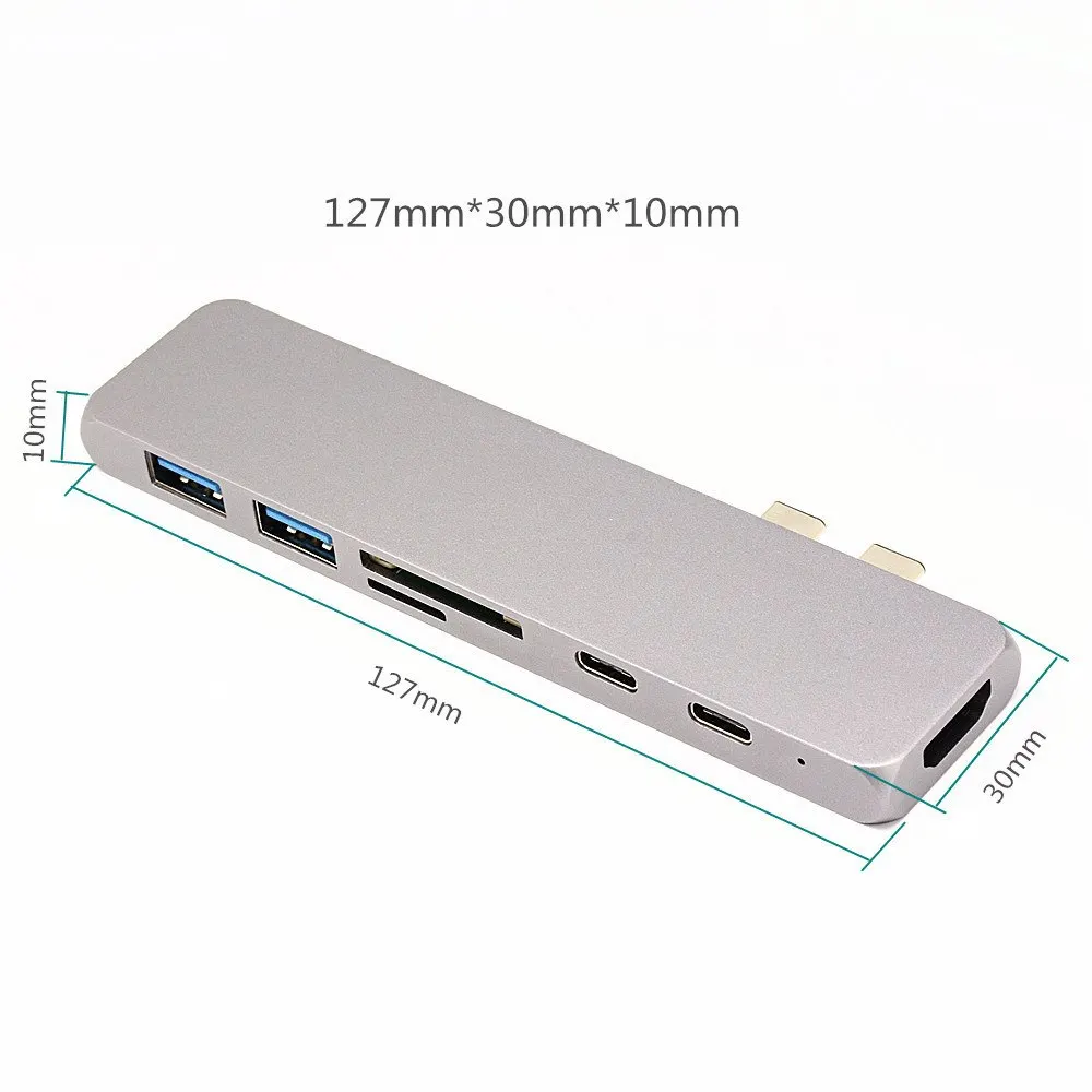 Двойной Type-C концентратор 7-1 удлинитель для MacBook конвертер USB-C двойной к HDMI thunderbolt 3