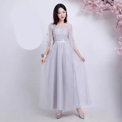 Piaojianxiu Gray Сладкие воспоминания Новые DIY платья подружки невесты розовый плюс размер свадебное платье цвета шампанского серый Vestido размер от 2 до 16 SA1939 - Цвет: Piaojianxiu Gray