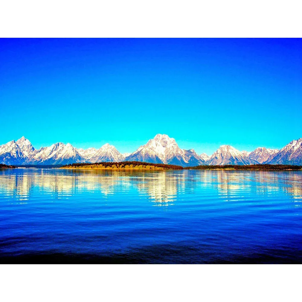 

Old Street Home Snow mountain beautiful natural lake scenery Diamond Painting