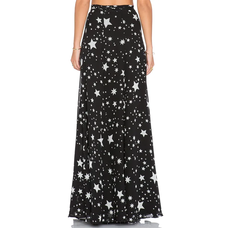 Мода 2017 Юбки для женщин Для осень Летний стиль черный Винтаж юбка макси Высокая