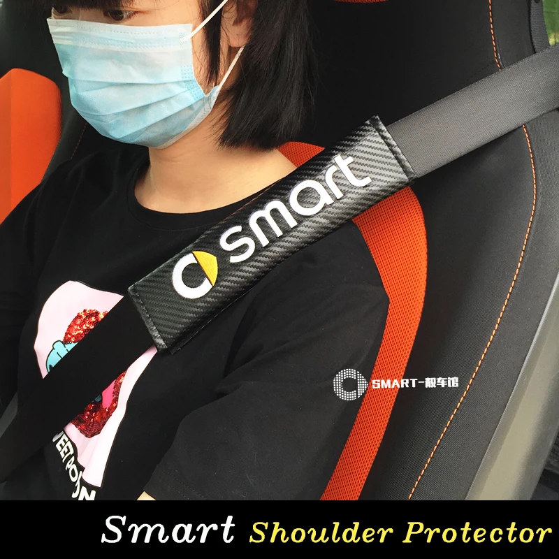 Умный 453 Fortwo Forfour Логотип Вышивка PU автомобильный ремень безопасности подушка на