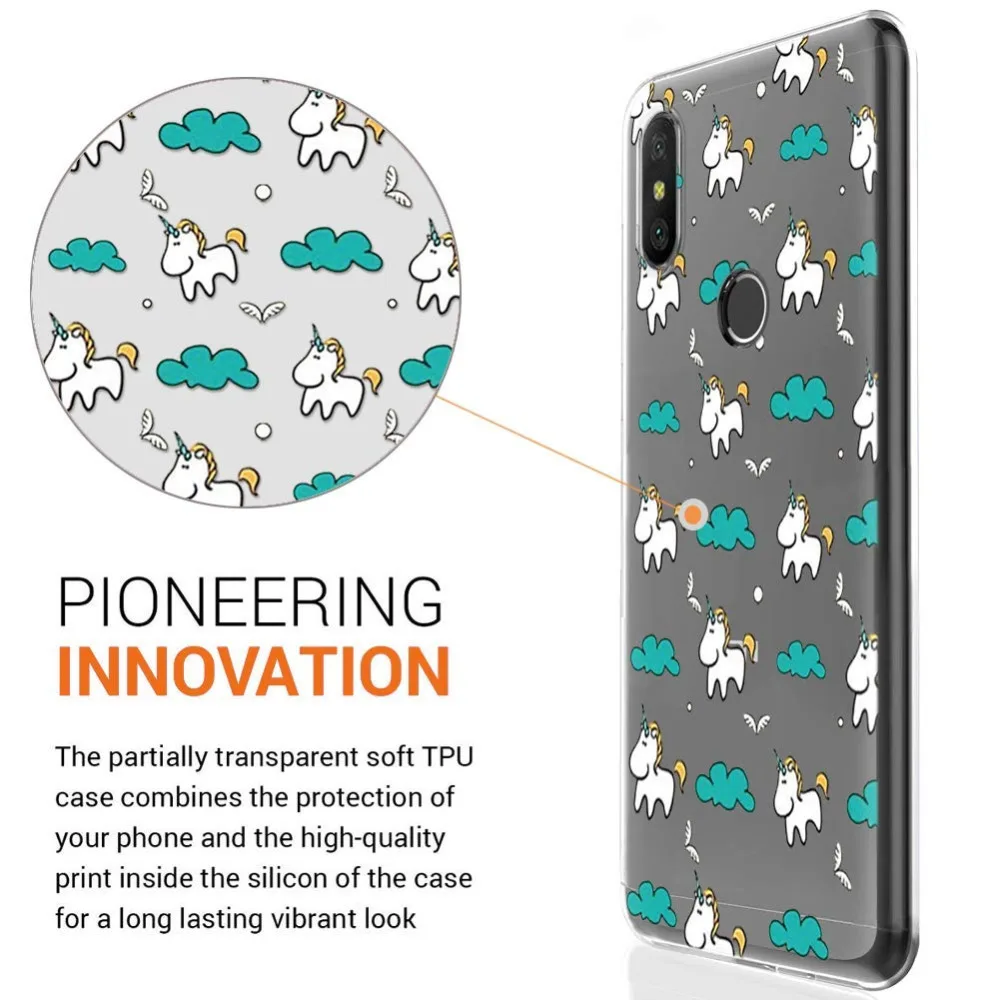 Мягкий прозрачный силиконовый чехол с рисунком Redmi 6 Pro для Xiaomi Mi A2 Lite Тонкий