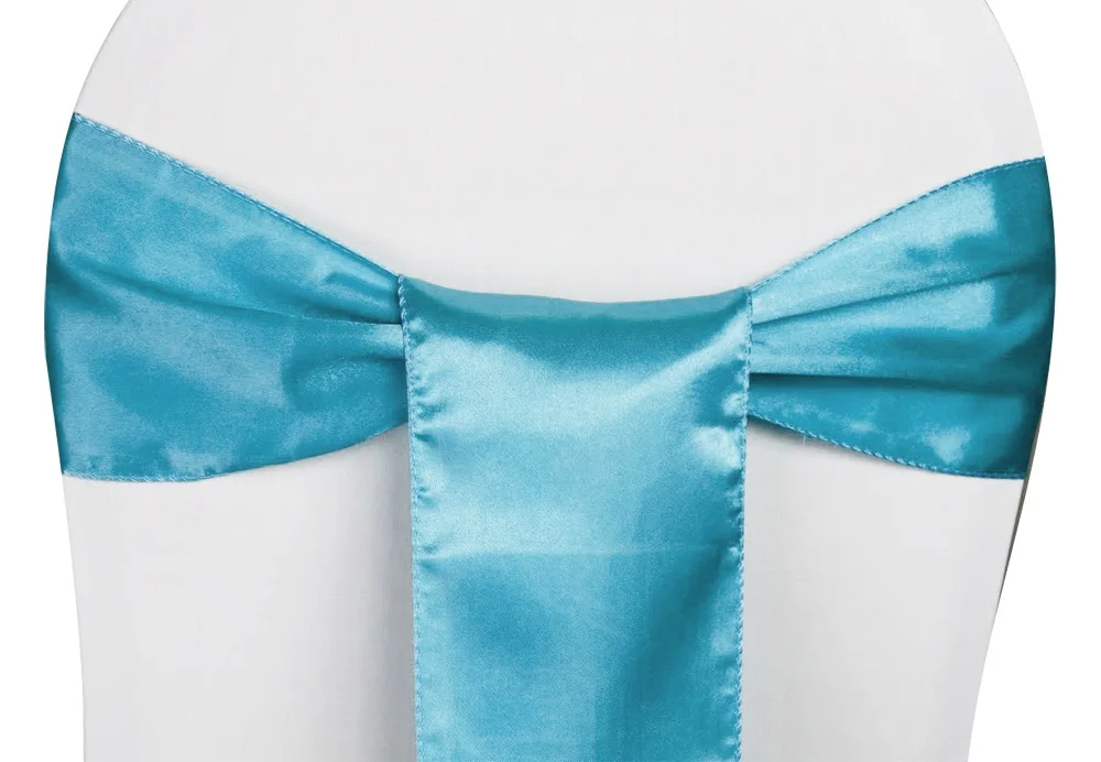 turquoise 50 шт., 15x275 см Свадебный сатиновый стул Sashs атласные чехлы для стульев бантики Домашняя вечеринка, украшения для гостиничный Банкетный стул Декор - Цвет: turquoise