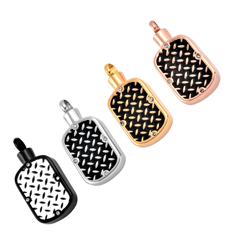 

IJD9555 Rectange из нержавеющий стали памятный урн ожерелья для мужчин Keepsake ожерелье для кремации ювелирные изделия с наполнителем наборы