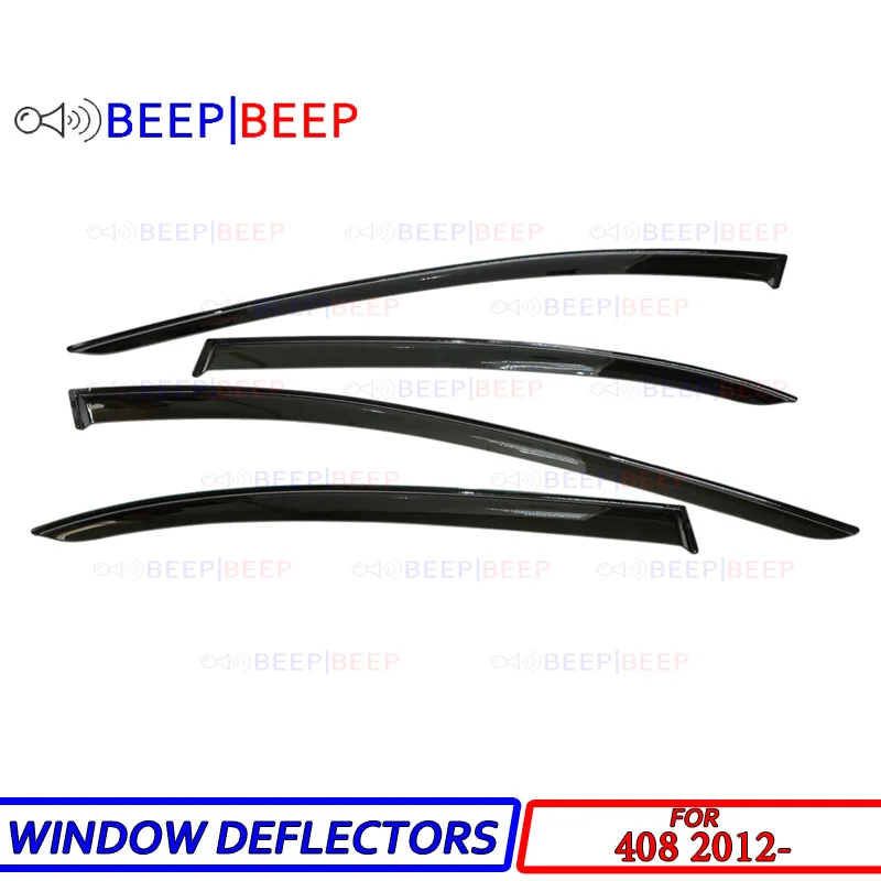 

Car window deflectors for Peugeot 408 2012- car window deflectors sun guard rain wind vent visor cover car styling accessories
