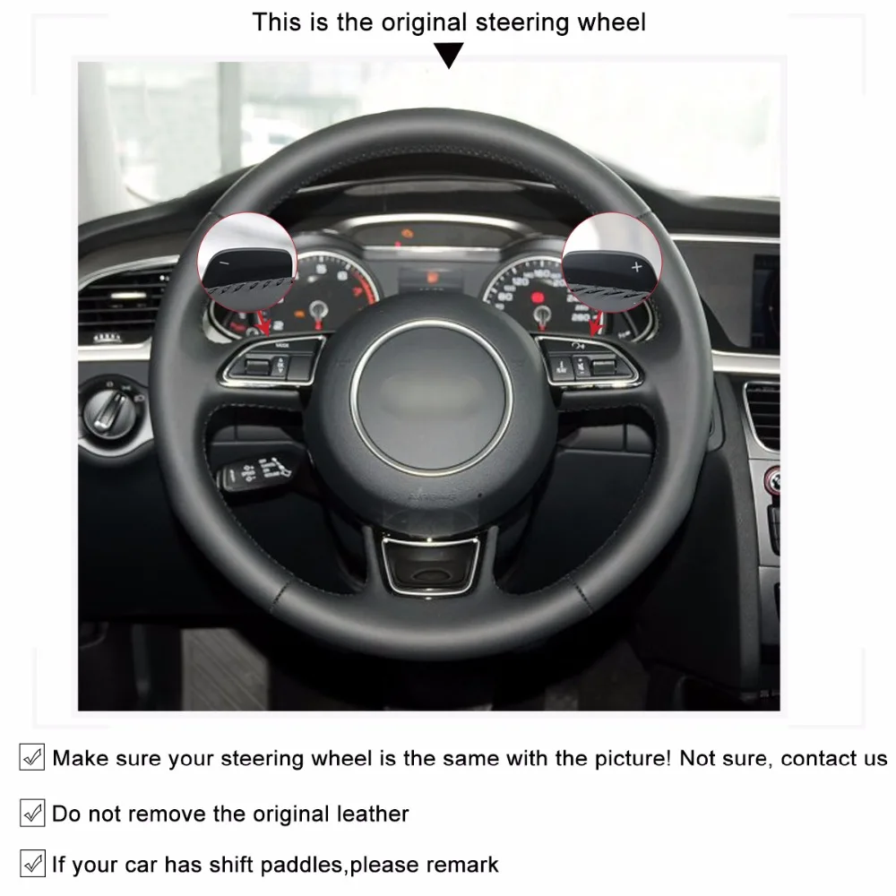 Искусственная кожа для Audi A1 8X A3 8V Sportback A4 B8 Avant A5 8T A6 C7 A7 G8 A8 D4 Q3 8U Q5 8R|car steering wheel