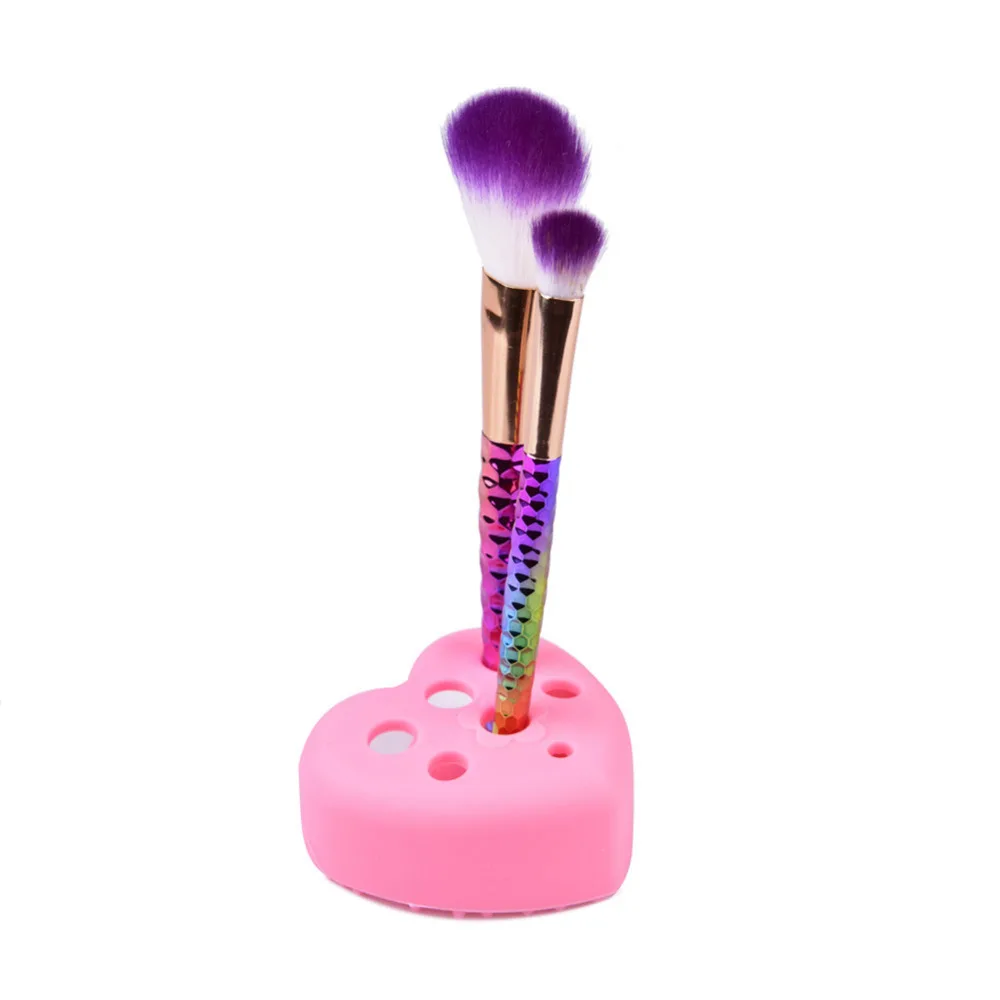 Силиконовый держатель для чистки кистей в форме сердца косметическое мытье