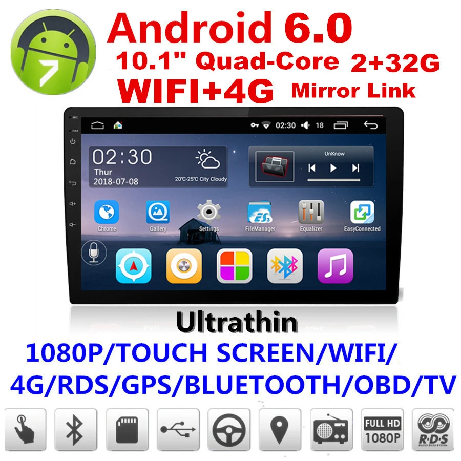 

For 14-17 Toyota Corolla 10" Quad-Core 2+32G Car Stereo Radio GPS Wifi 4G LTE BT DAB Mirror Link OBD Android 6.0