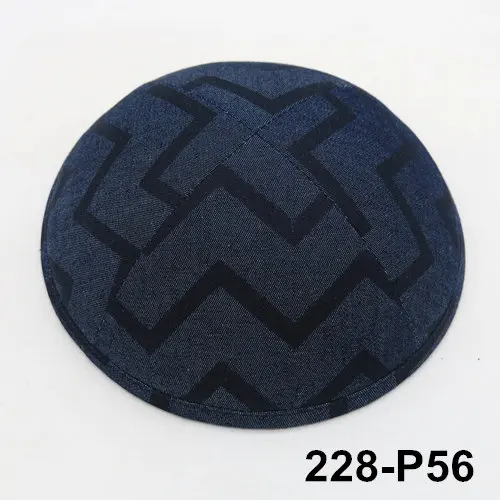 228P56 Джинсовая кепка 19 см kippot kippa yarmulke KIpa Skullies Beanies, Еврейская кипа с черепом - Цвет: 228P56