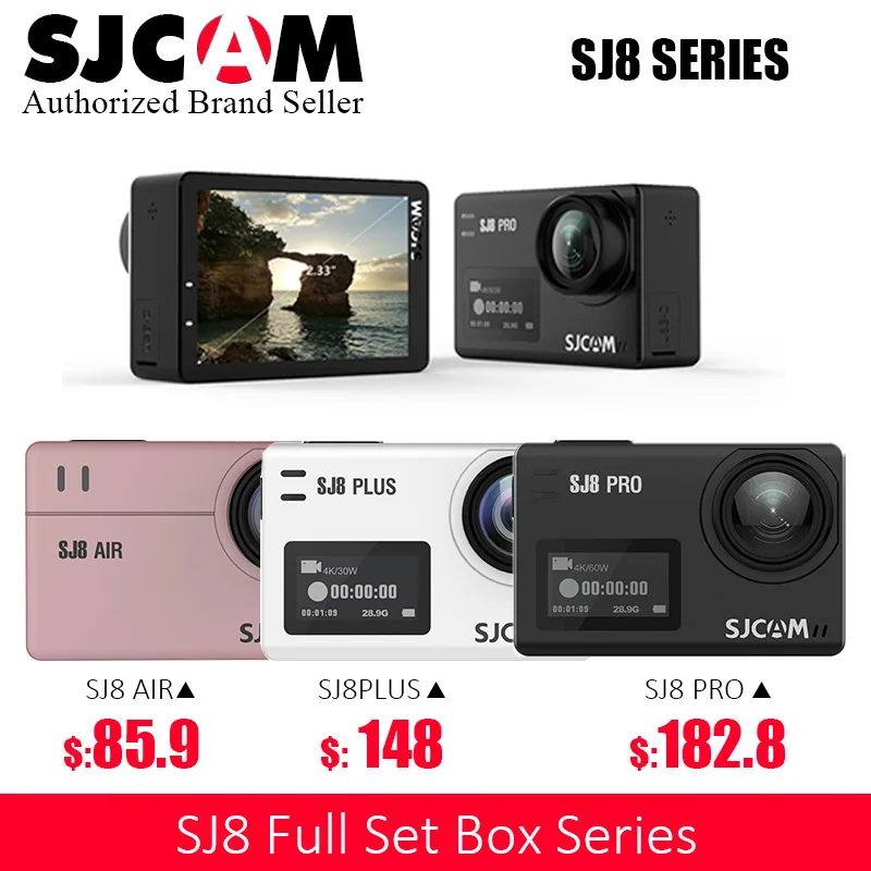 SJCAM-SJCAM SJ8 Pro& SJ8 Plus& SJ8 Air WiFi Пульт дистанционного управления шлем Спортивная Экшн-камера полный набор аксессуаров большая коробка