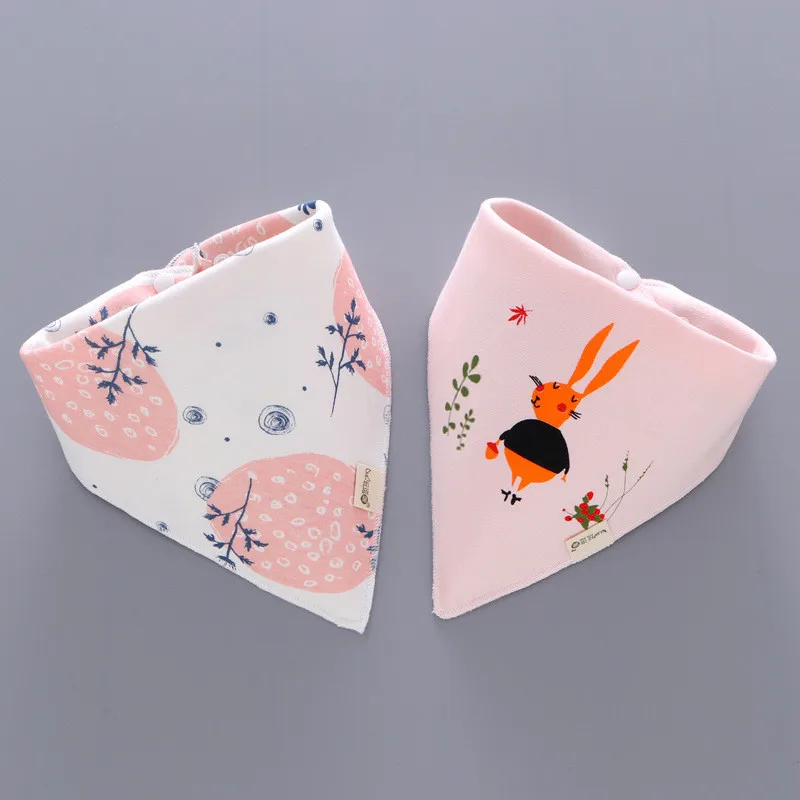 A 2 шт./компл. милый мультфильм для маленьких мальчиков и девочек кормления слюнявчик треугольная бандана девочка мальчик детские нагрудники - Цвет: A