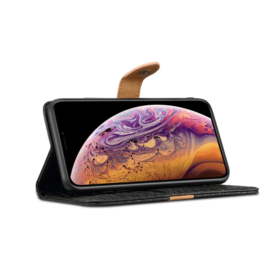 Чехол Кошелек с откидной крышкой для IPhone XS Max XR X 8 7 6 6S Plus роскошный кожаный