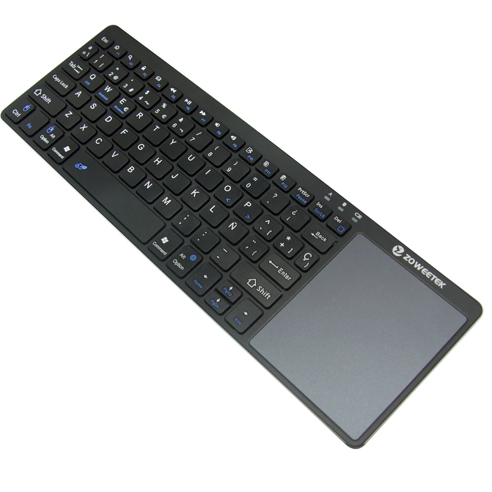 Zoweetek K12BT-1 новейший! Испанская ультра тонкая беспроводная Bluetooth клавиатура для ПК айпад ноутбук для планшета и смартфона