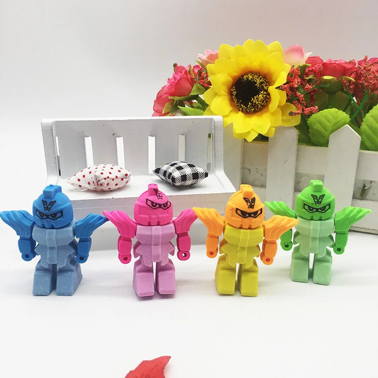 4 шт./компл. деформация робот школьный карандаш Ластики для детей живопись