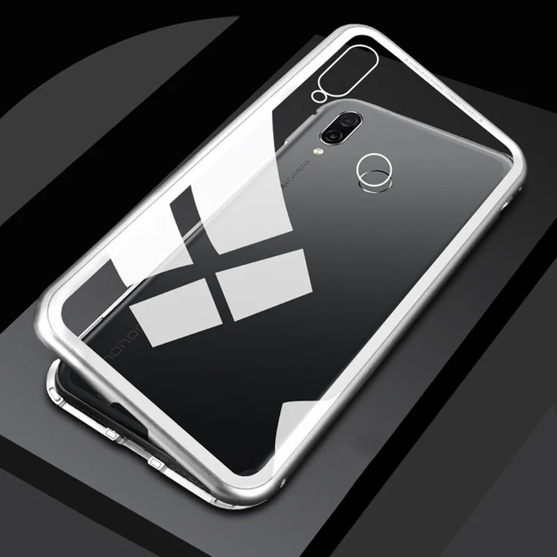 Clear Silver Магнитный металлический чехол для huawei P30 P20 mate 20 Pro Lite 20X Honor 10 Lite V10 V20 8X Max Nova 3i 5i 4 3 5 Pro прозрачная стеклянная крышка - Цвет: Clear Silver