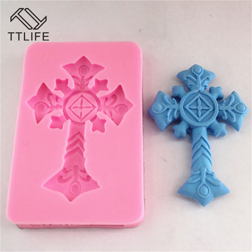 

TTLIFE 7 Styles Cross Shape Fondant Cake Silicone Mold Reverse Forming Polymer Clay Chocolate Decoration DIY Tools Baking Moulds