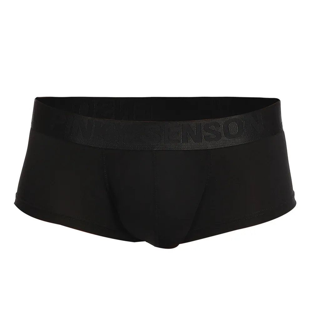 FeiTong, боксеры, мужские, Cueca, одноцветные, боксеры, шорты, с мешочком, ультратонкие трусы, одежда для геев, мужское нижнее белье, боксеры, бренд - Цвет: Черный