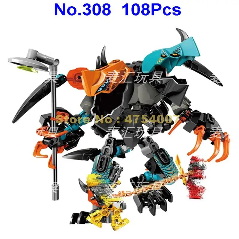 308 108 шт сплиттер beast vs. furno evo hero factory 6, робот-штурмовик, 44021, строительные блоки