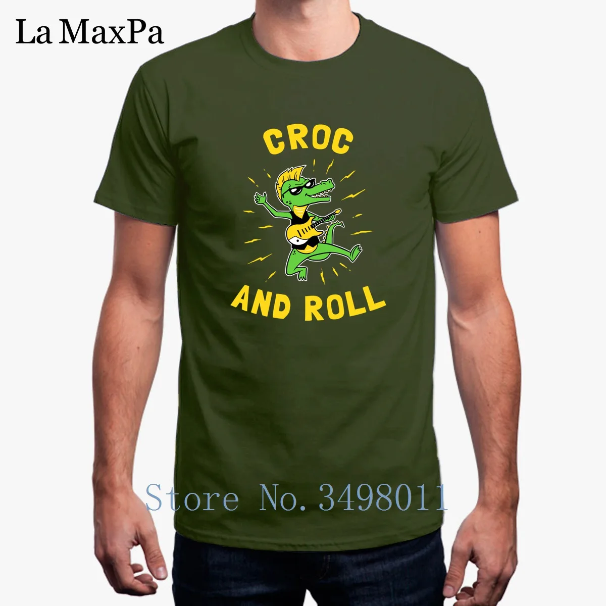 Новая мужская футболка Croc And Roll летняя забавная с круглым вырезом Мужская одежда