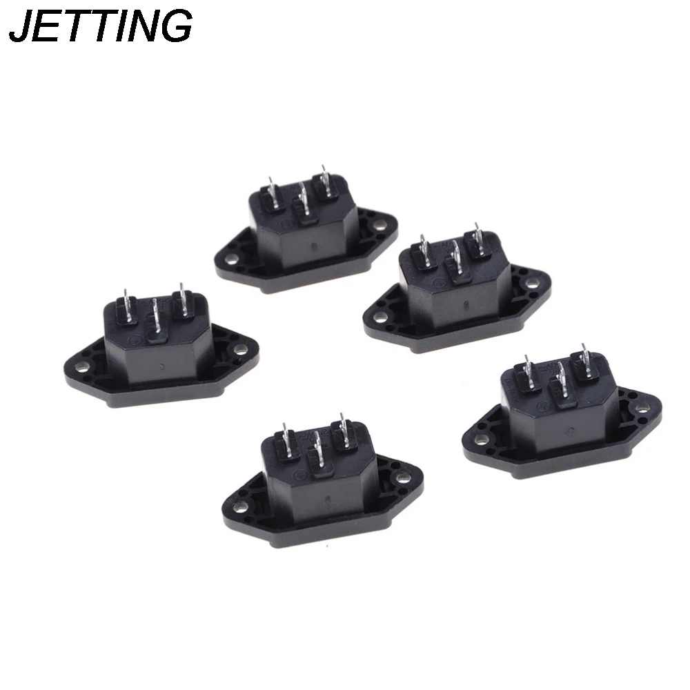 Штепсельная Вилка JETTING 5 шт./лот черная IEC 320 C14 входные розетки питания разъемы