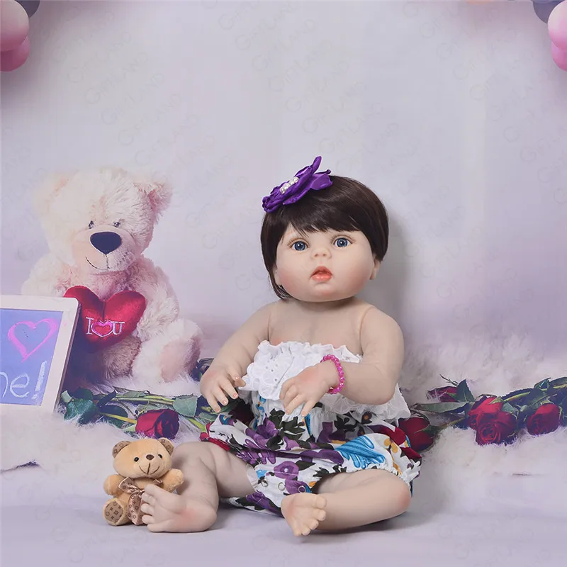 23 дюймов Reborn Baby Doll Bebe Полный Силиконовые ручной работы Bonecas Bb кукла-реборн